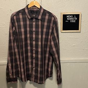 Kenneth Cole Long Sleeve Dress Shirt Mens L